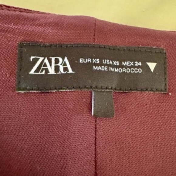 Zara Burgundy Velvet Corset Mini Dress - Picture 11 of 16